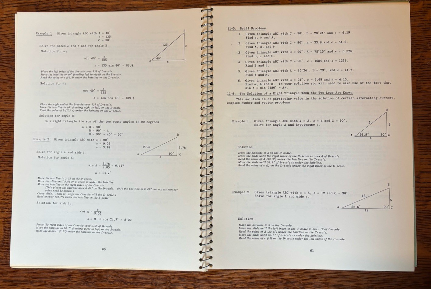 Slide Rule C L Johnston Revised Edition 1960 Spiral Bound Math Textbook