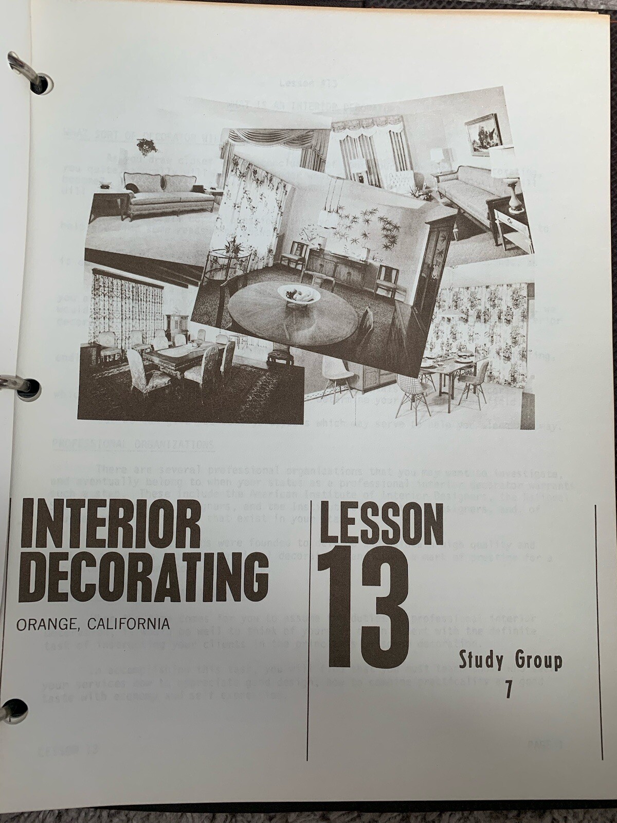 Vintage 1968 Interior Decorating Course Harvey Emerson Lessons 1 to 15 – NY FIT