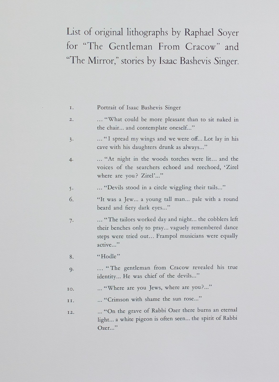 Raphael Soyer & Isaac Bashevis Singer 1970 Signed Folio With Stories & 24 Prints