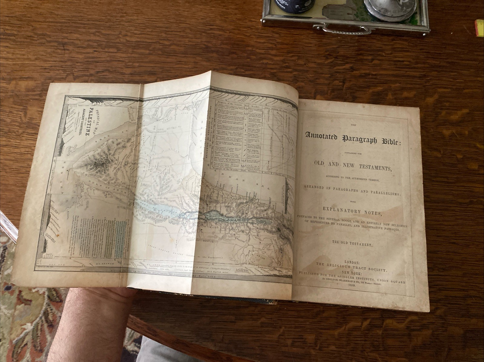 The Annotated Paragraph Bible Old Testament 1859 leather embossed gilded maps