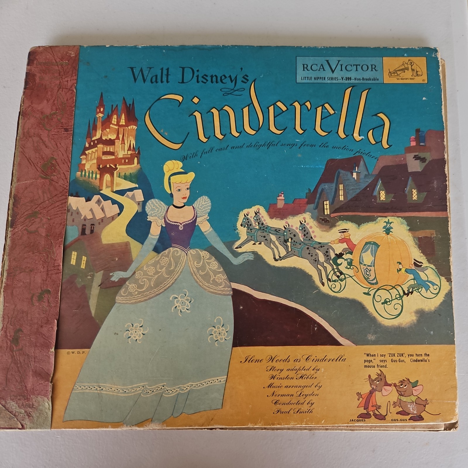Walt Disney’s Cinderella, RCA Victor 1949 Little Nipper Series, 2 LPs and Book12