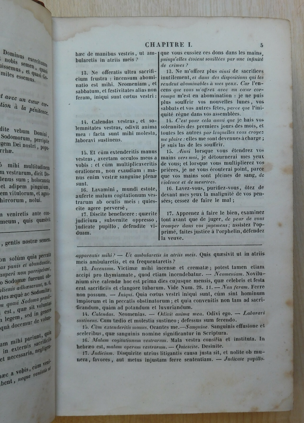 French Bible 1835 Sainte Bible et commentaires de Menochius tome 7-8 in one book