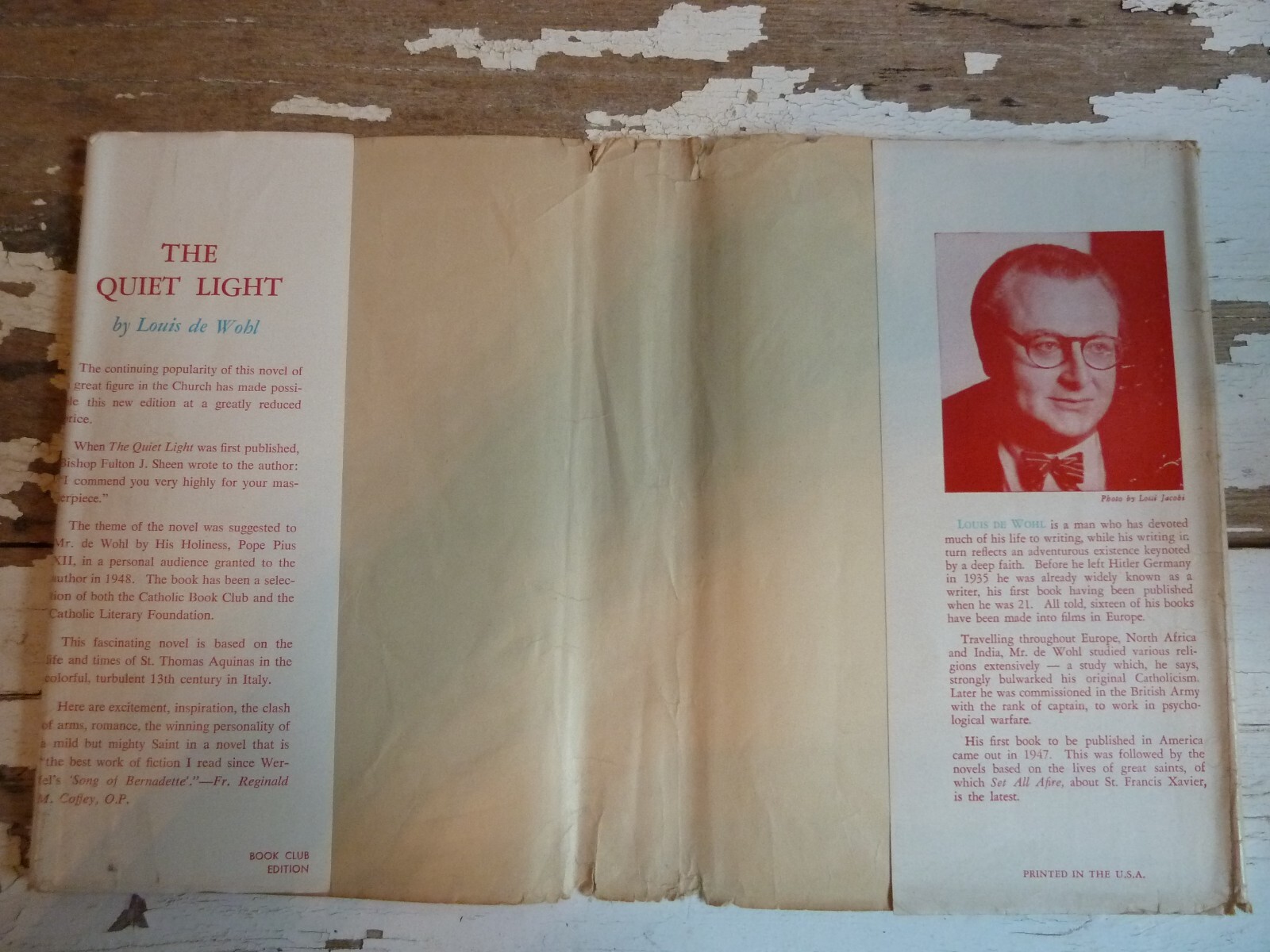 THE QUIET LIGHT by Louis de Wohl, (1950) 1st Edition (St Thomas Aquinas)