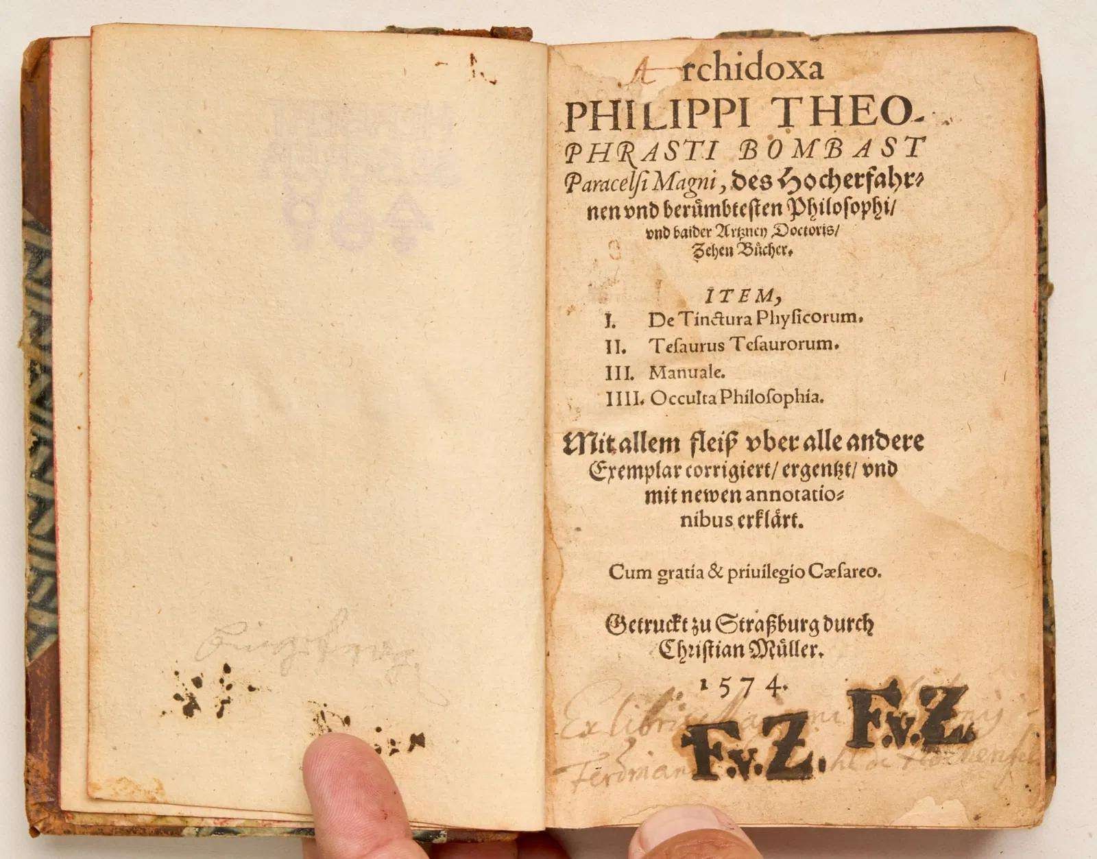 PARACELSUS / ArchidoxaZehen Bücher Item I De Tinctura Physicorum II 1st ed 1574