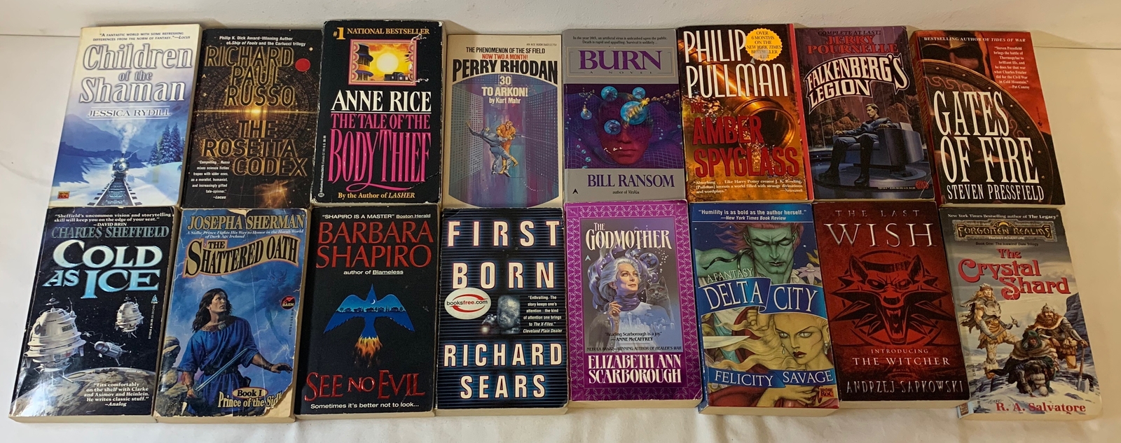 lot of 16 fantasy/sci fi/horror books~PERRY RHODAN,FORGOTTEN REALMS,ANNE RICE++
