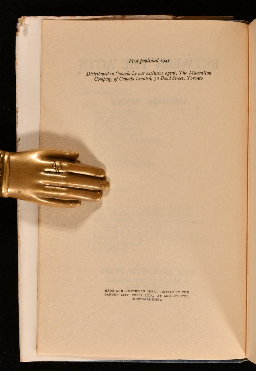 1941 Between the Acts by Virginia Woolf First Edition Dust Wrapper
