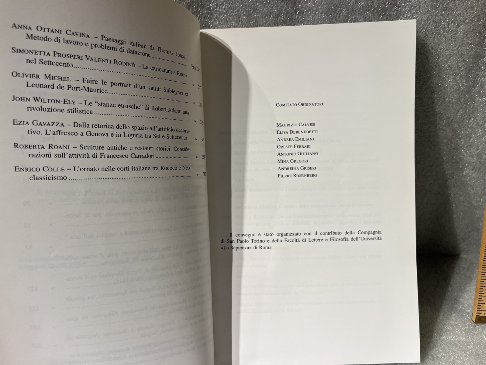 Il Settecento e le arti published by Accademia Nazionale dei Lincei in 2009. VG