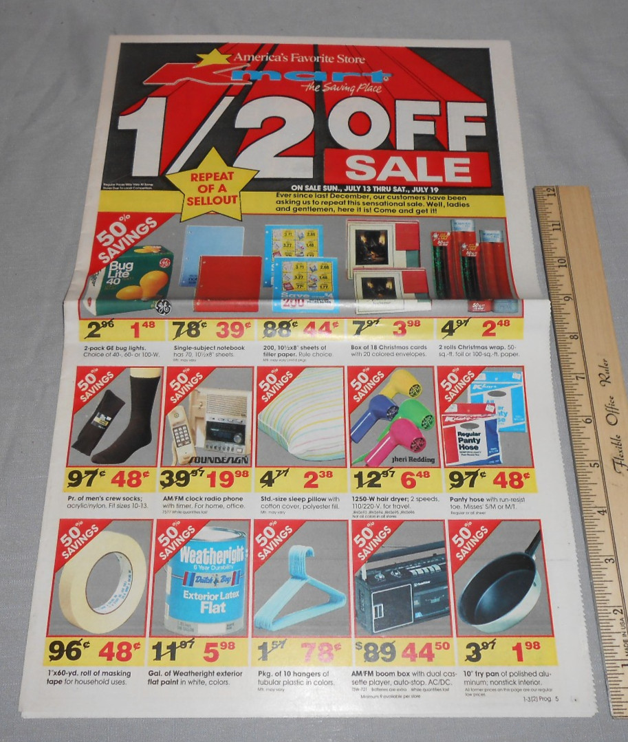 Vtg 1980s KMART Store Circular Print Ad Household Sunglasses Womens Fashion Baby