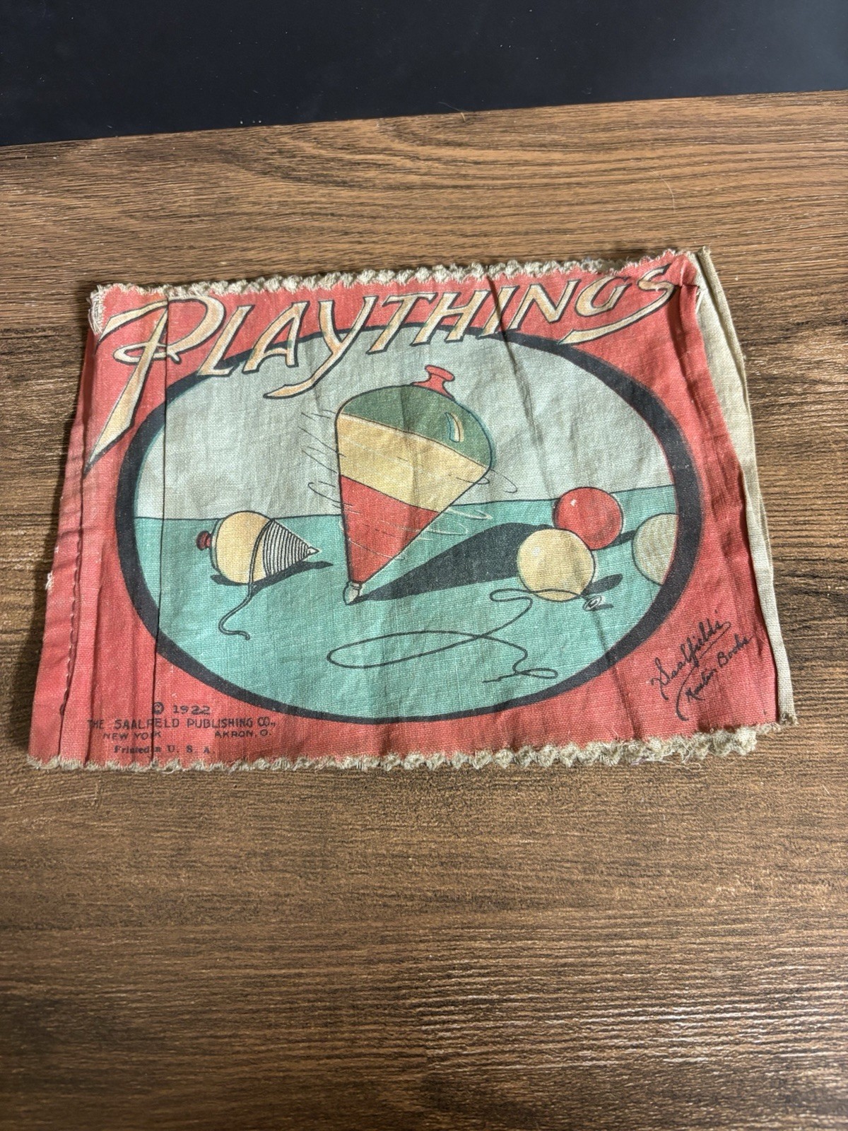 Antique 1922 Saalfield Playthings Muslin Fabric Cloth Children’s Book USA