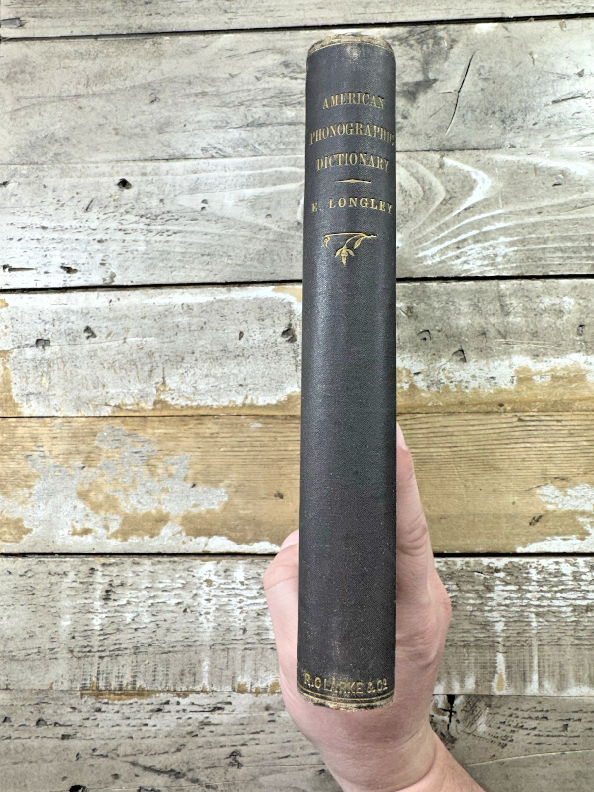 1882 Antique Reference Book „The American Phonographic Dictionary“ Elias Longley