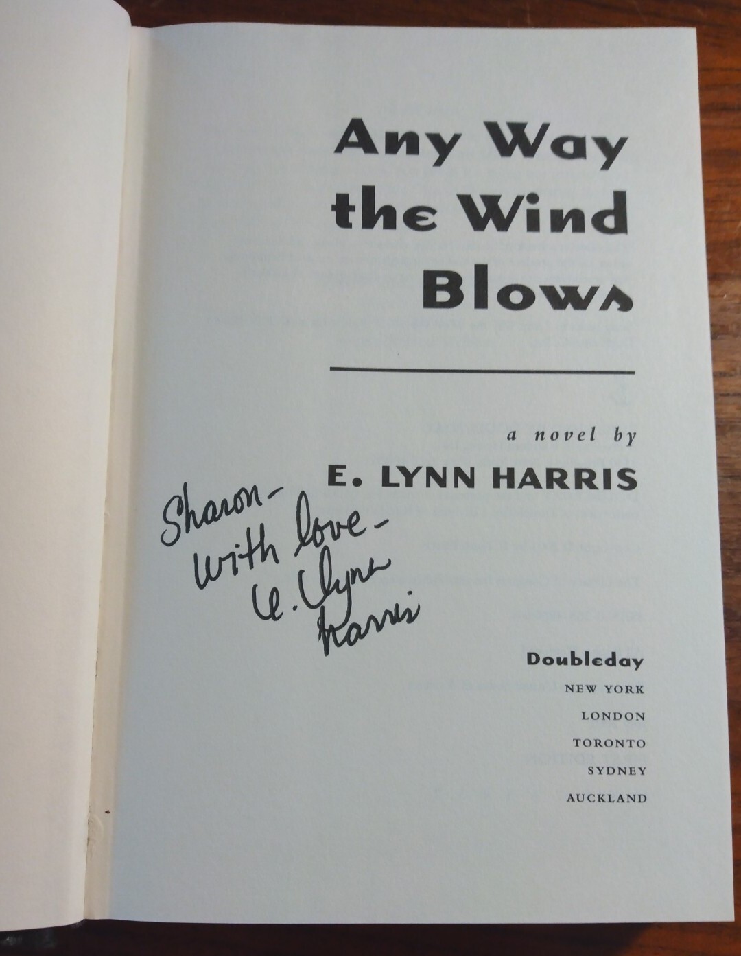 E. Lynn Harris ~ Any Way the Wind Blows ~ Signed & Inscribed 1st Edition
