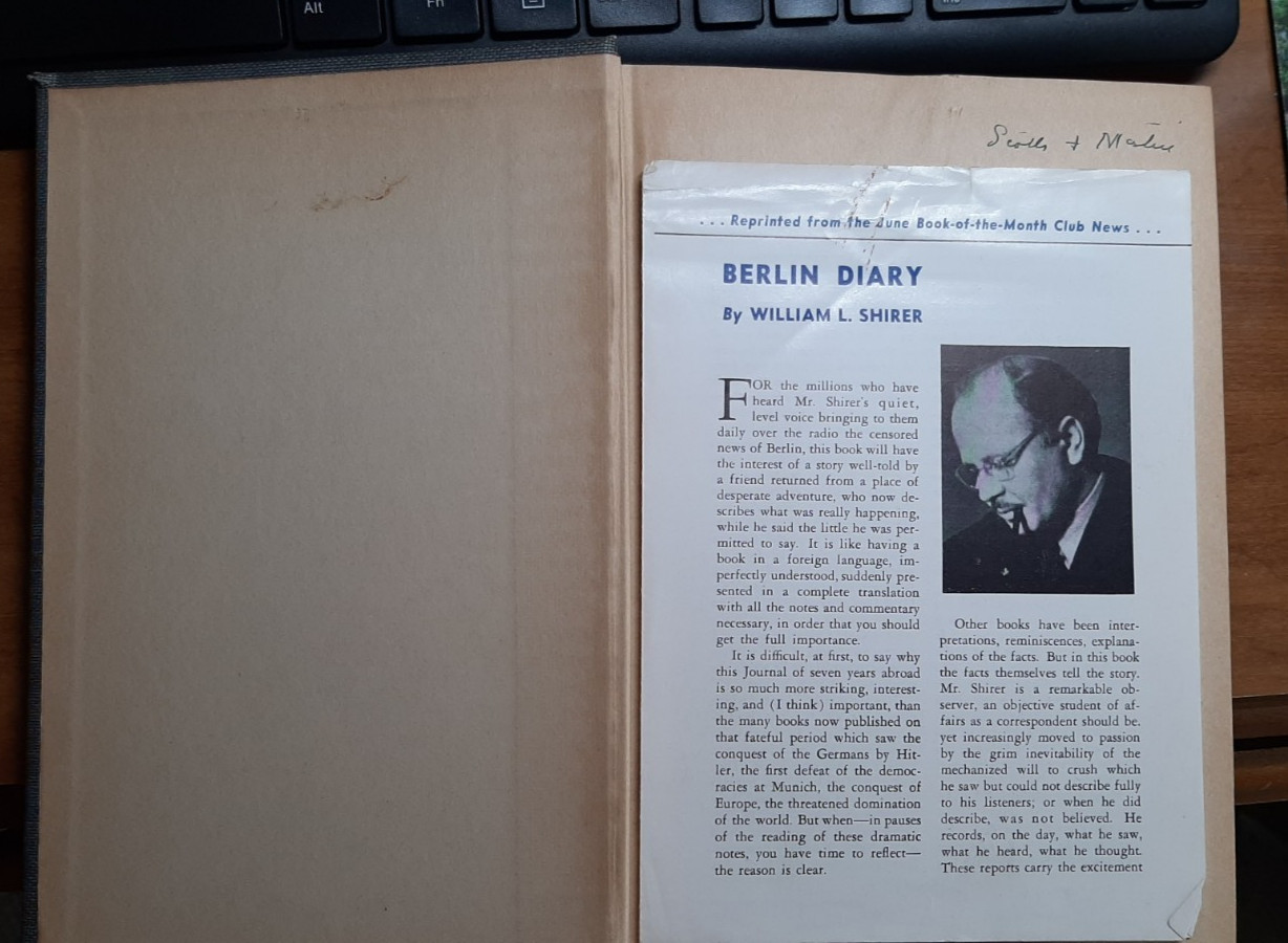 First Edition Hardcover – Berlin Diary by William L. Shirer – 1941