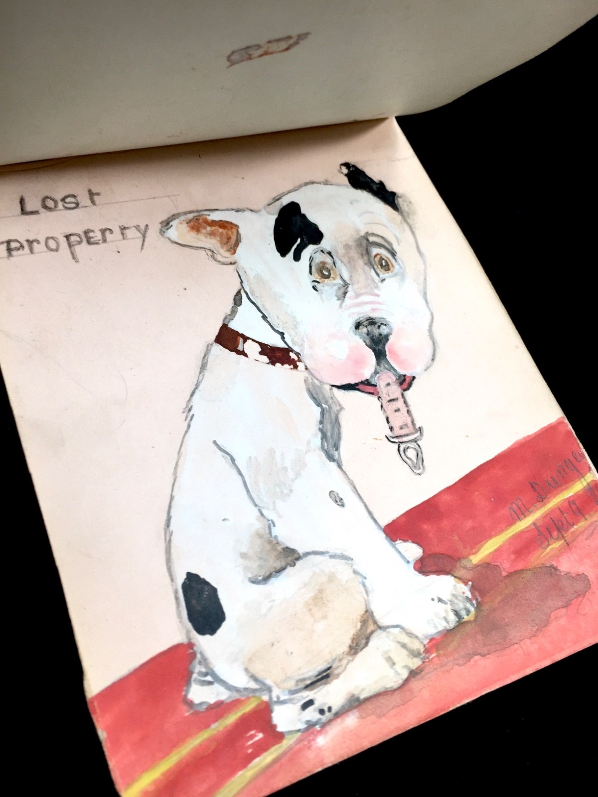 Antique 1920s Personal Artist Sketch Book / Art Album / Diary with Drawings