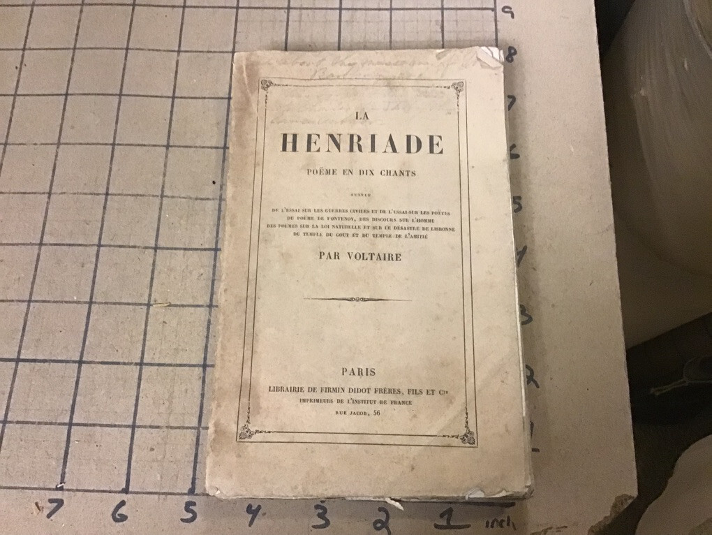 La Henriade (poeme en dix chants) par Voltaire Paris; 1869, 377pgs