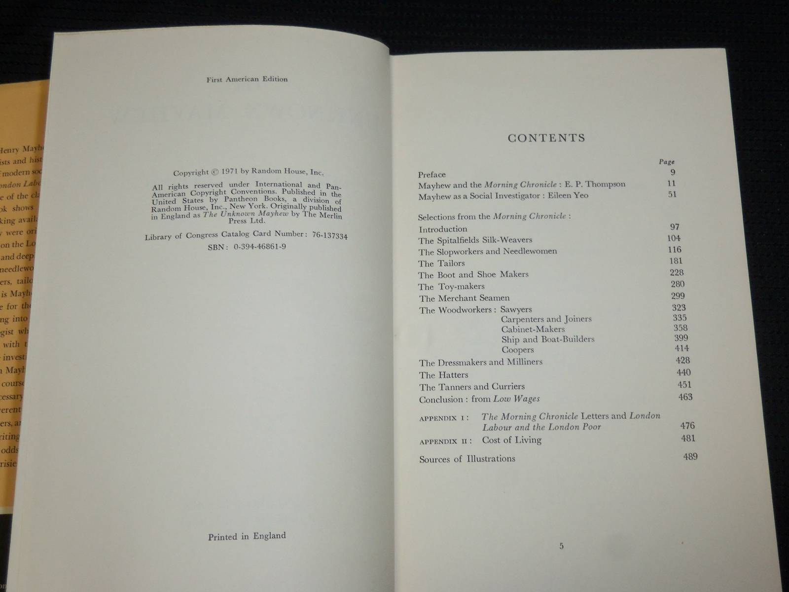 1971 THE UKNOWN MAYHEW HARDCOVER BOOK – EILEEN YEO & THOMPSON – KD 7320