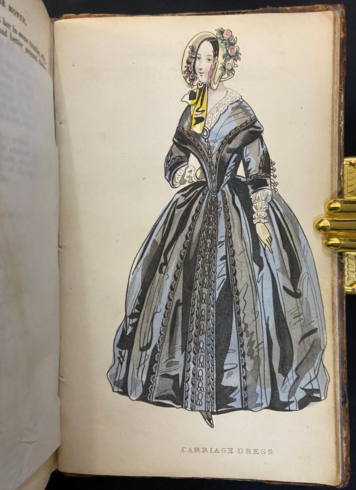 1843 THE LADIES CABINET OF FASHION Antique Victorian Book HAND COLORED PLATES