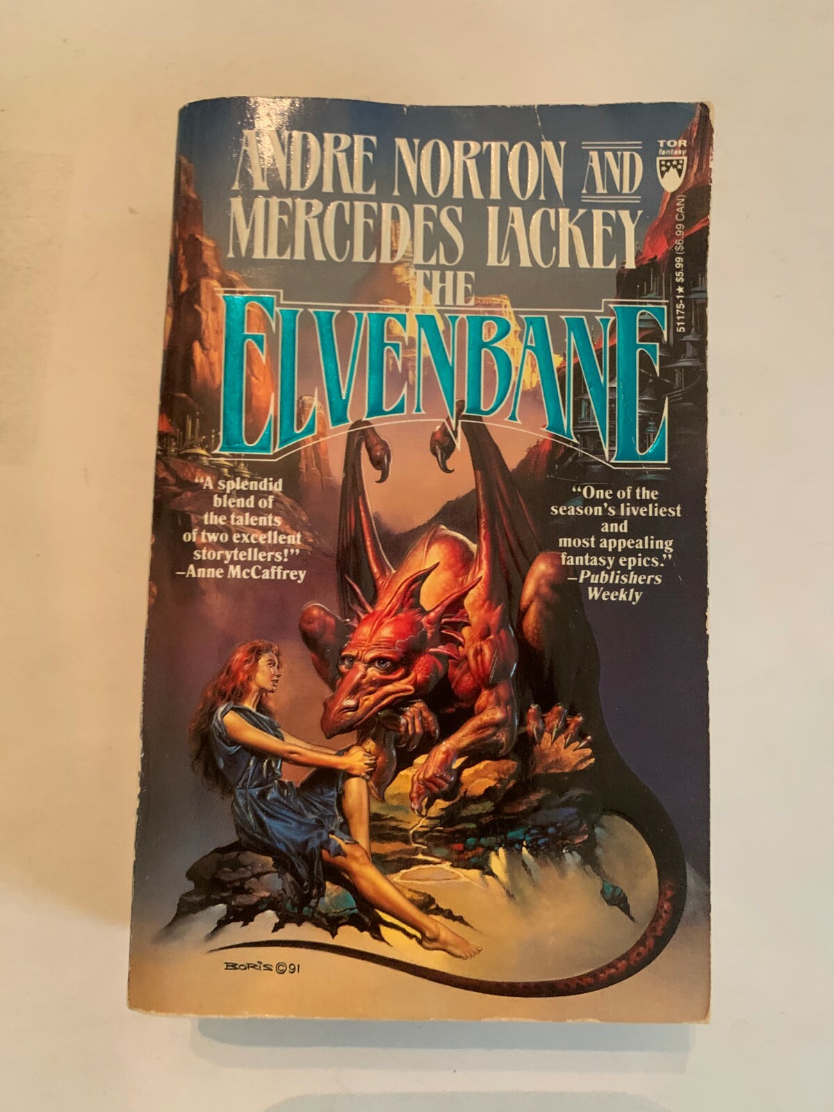 1993 The Elvenbane by Andre Norton and Mercedes Lackey TOR Paperback