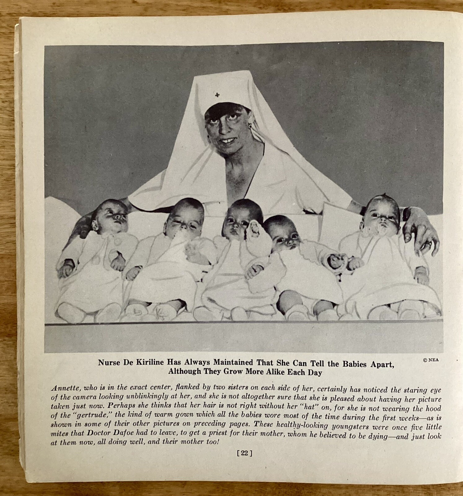 VTG 1935 Story of the Dionne Quintuplets Softcover Book and Newspaper Articles