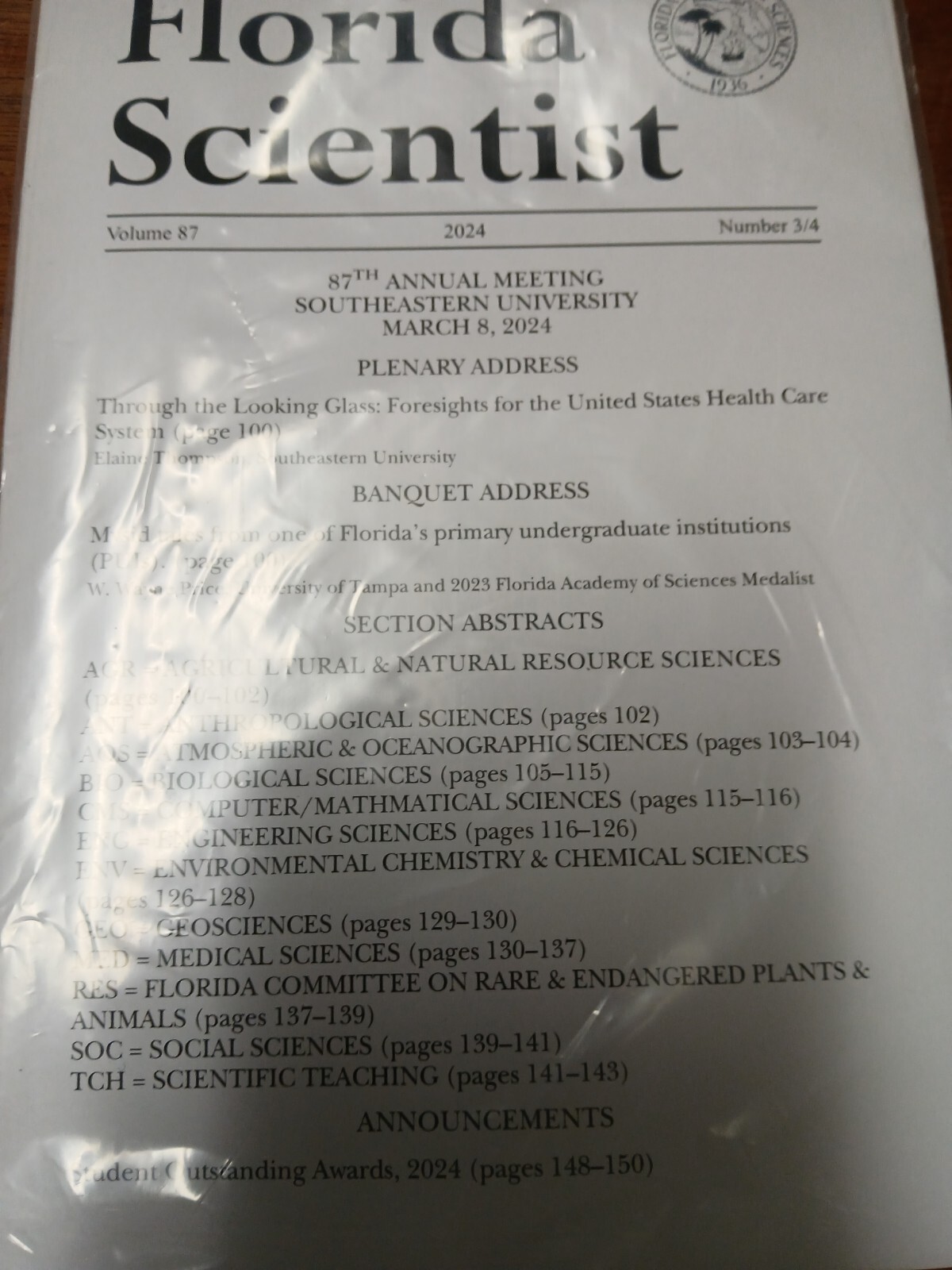 Florida Scientist – August 2024