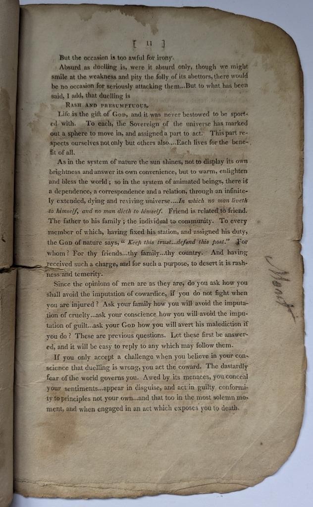 1806 AARON BURR, ALEXANDER HAMILTON DUEL DISCOURSE on DEATH of HAMILTON by NOTT