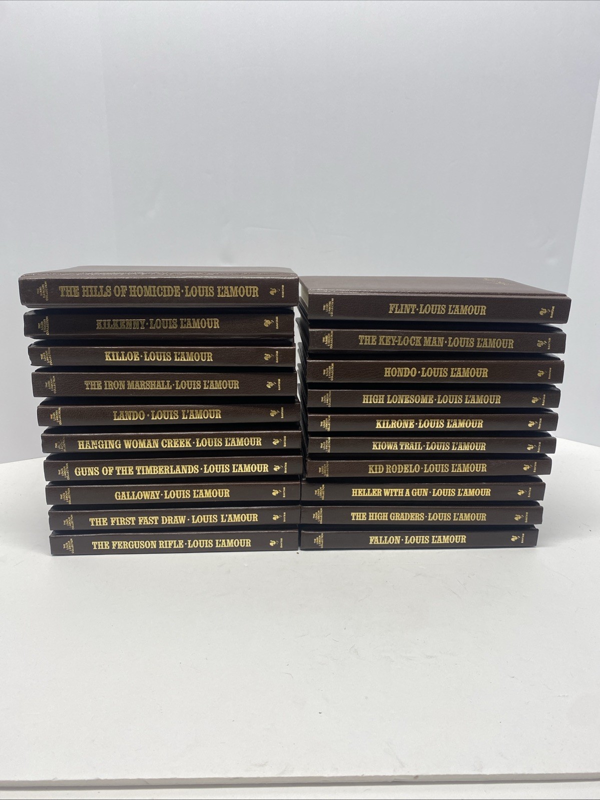 VTG Lot of 20 Louis L’Amour Leatherette Books Collection Bantam 20 Volumes