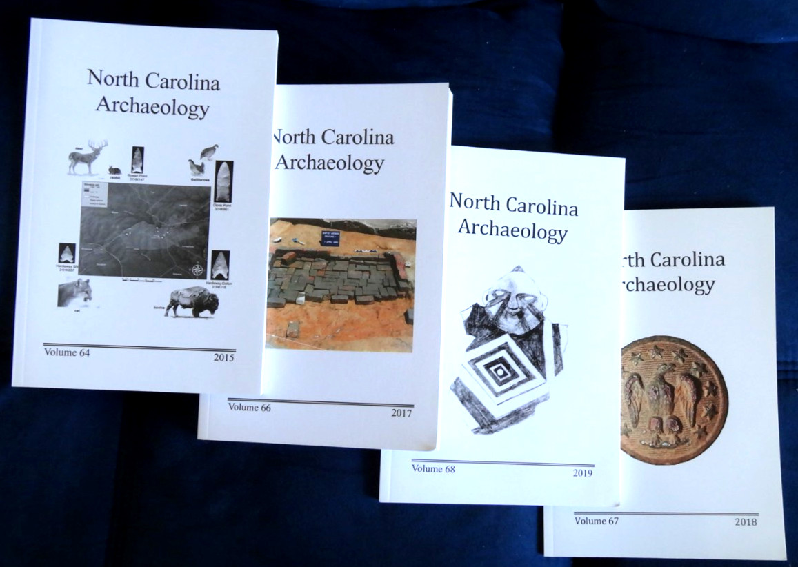 North Carolina Archaeology Vols 64 66 67 68 Lot of 4 Years 2015 2017 2018 2019
