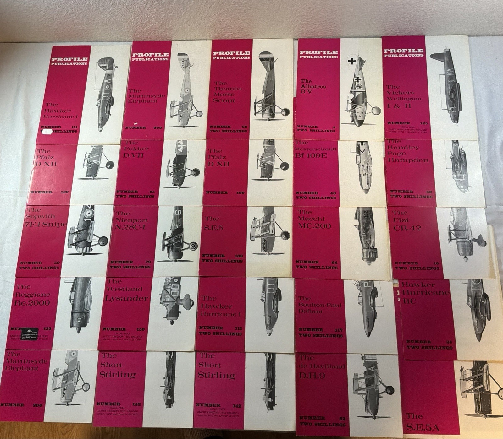 Lot Of 25 Vintage Profile Publications Military Aircraft Pamphlets