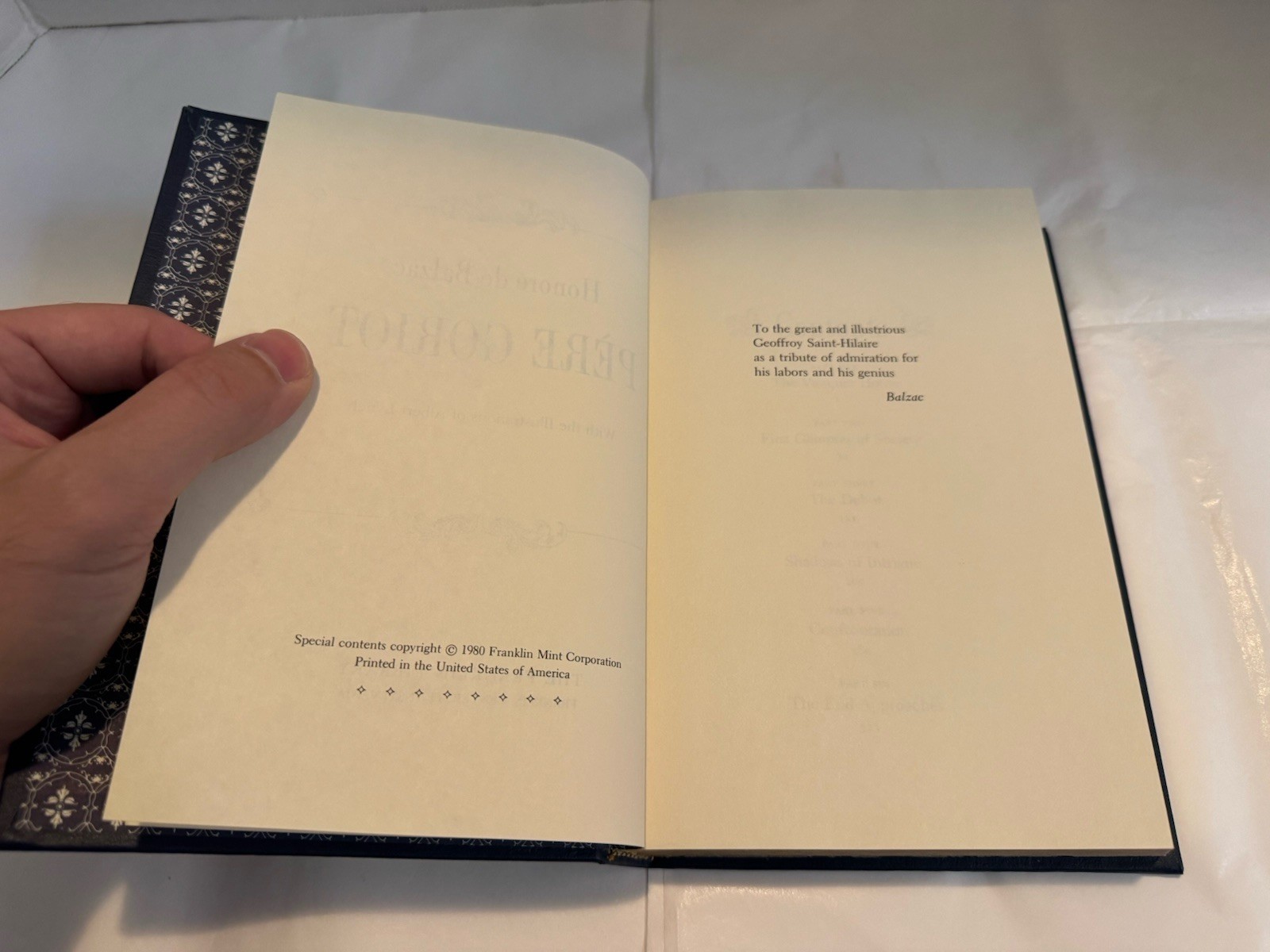 FRANKLIN LIBRARY Pere Goriot, Honore de Balzac 1980 Blue Gold Gilded EXCELLENT