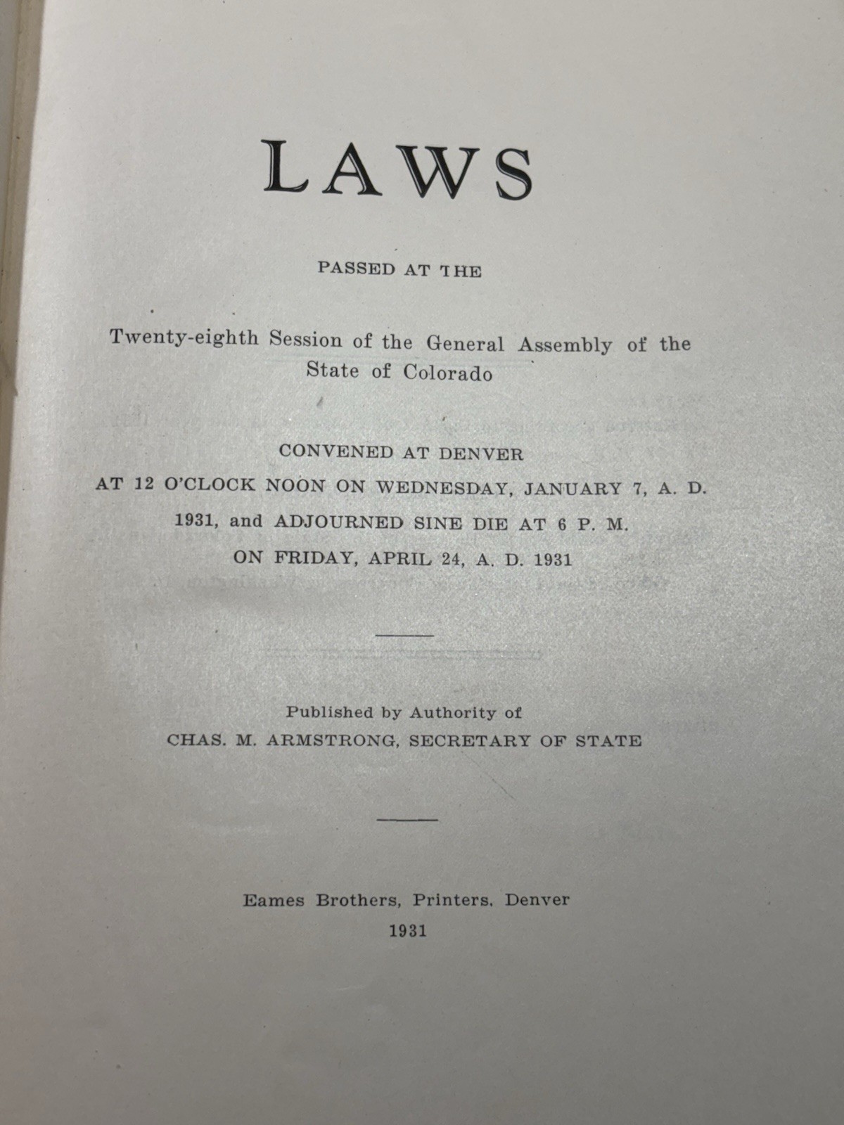 Vintage Law Politics Legal Book Lot Colorado Laws 1931 Tariff Policy 4 Books
