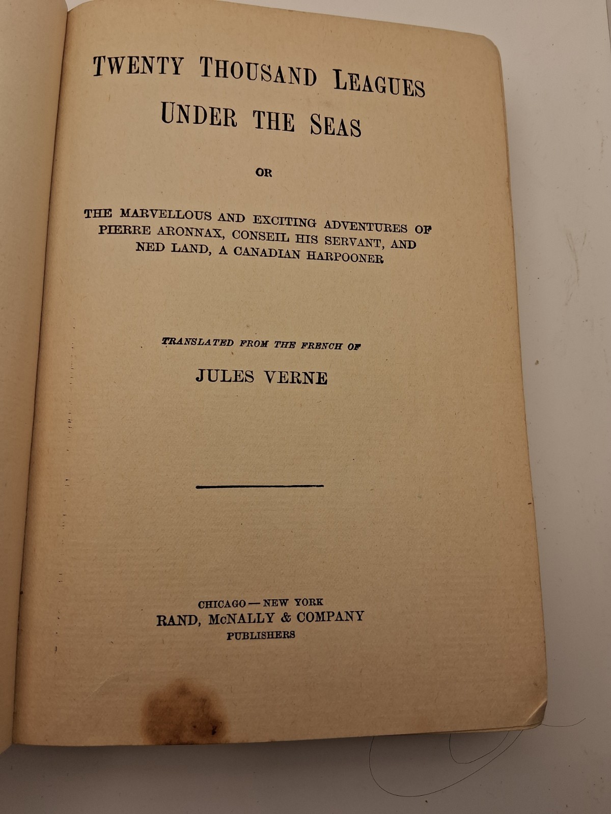 SCARCE Rand Mcnally TWENTY THOUSAND LEAGUES UNDER THE SEAS Jules Verne pre-1910!