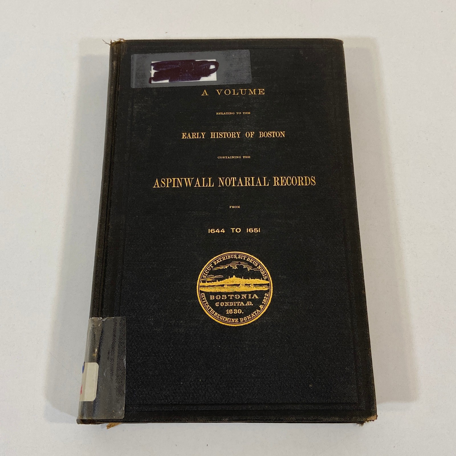 Early History of Boston Aspinwall Notarial Records 1903 Antique Ex Library HC