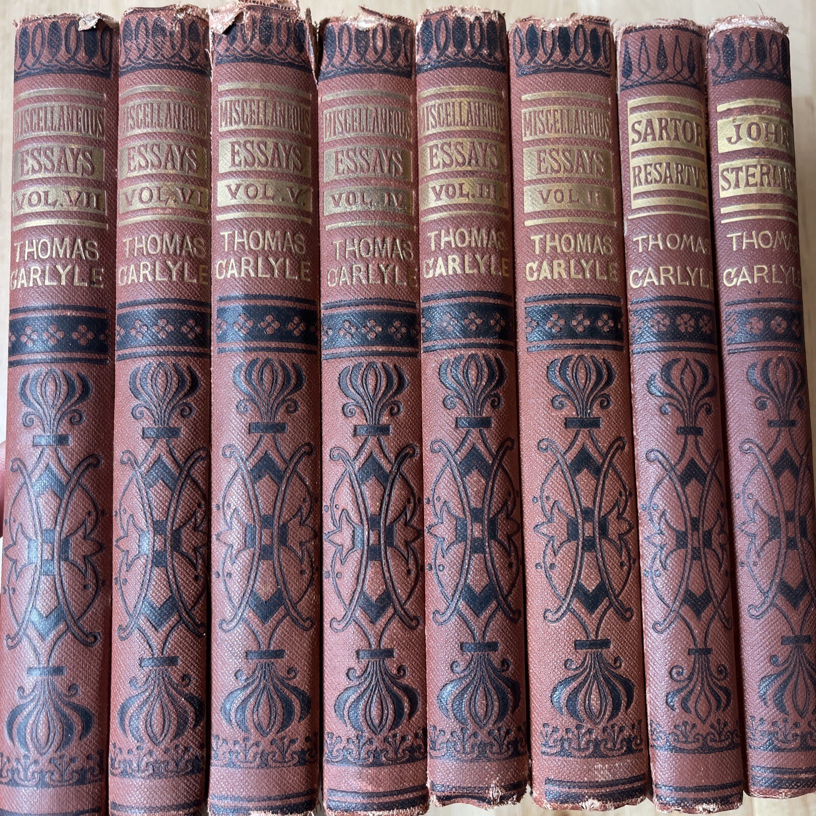 Thomas Carlyle 1871 Sartor Resartvs, John Sterling, Misc. Essays Vol II-VII SET