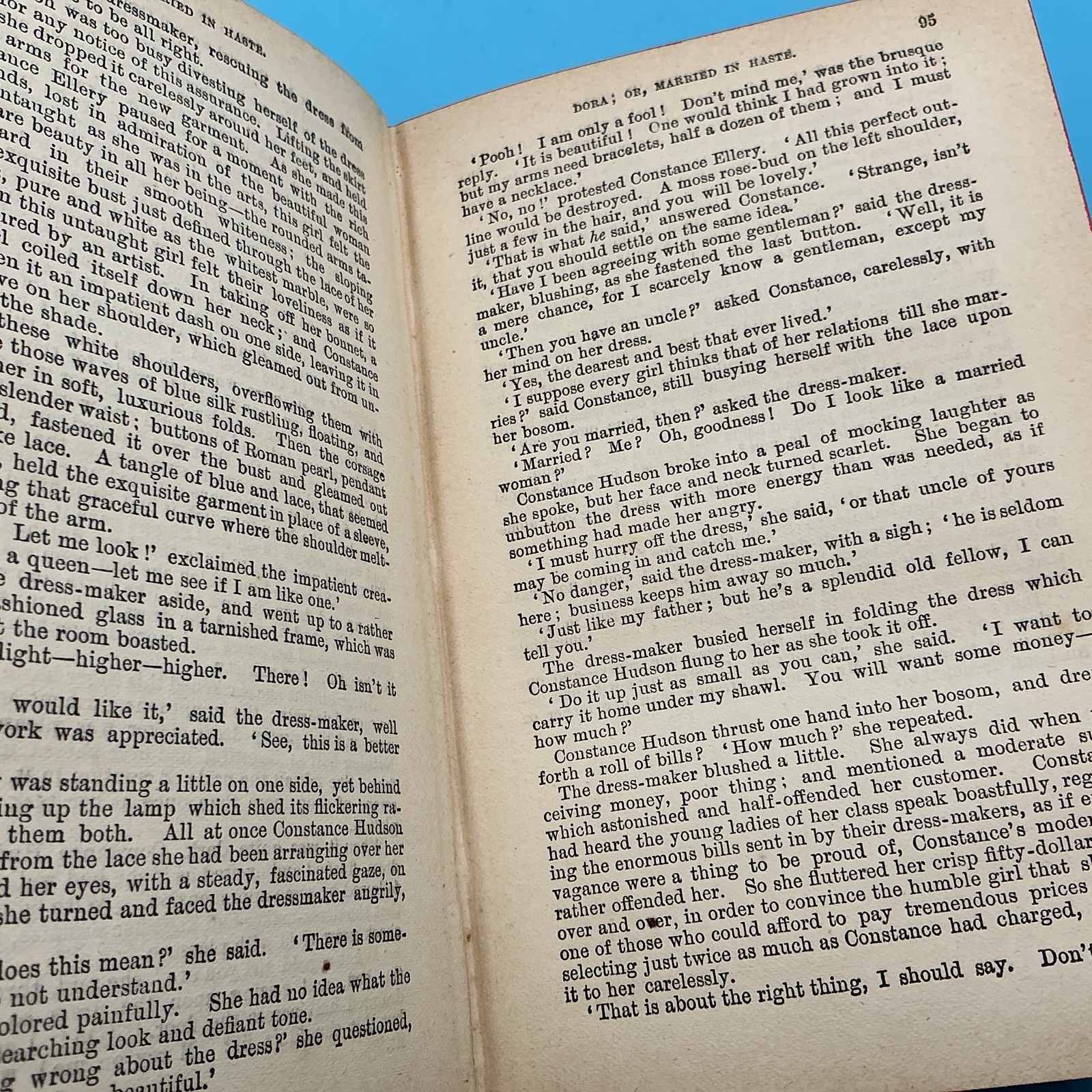 Dora ; Or Married In Haste. By Ann S Stephens. Milner Red Book.