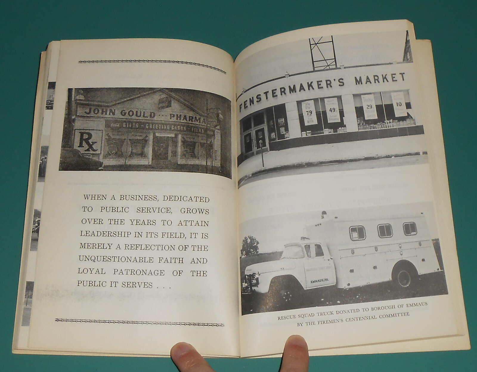 1959 Emmaus Firemans Centennial Program History Photos Lehigh County Emmaus PA