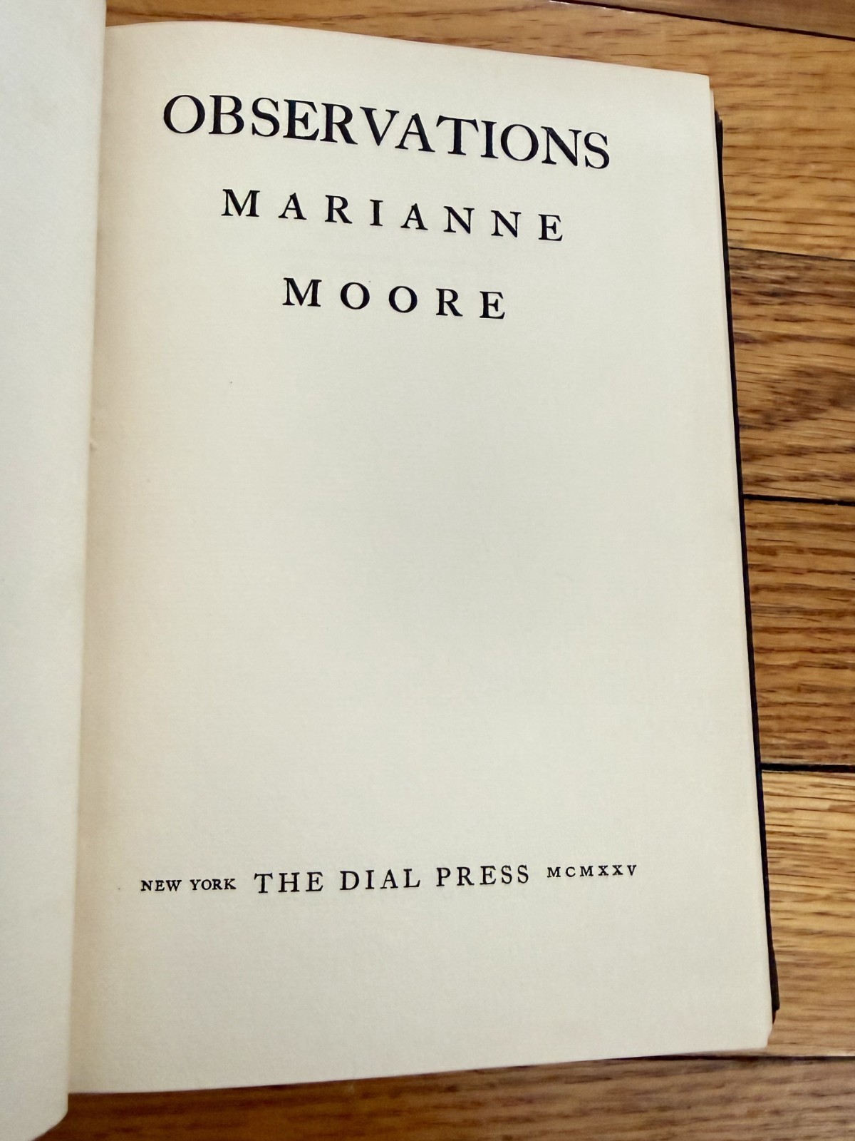 Observations by Marianne Moore Modernist Poetry Hardcover The Dial Press 1925