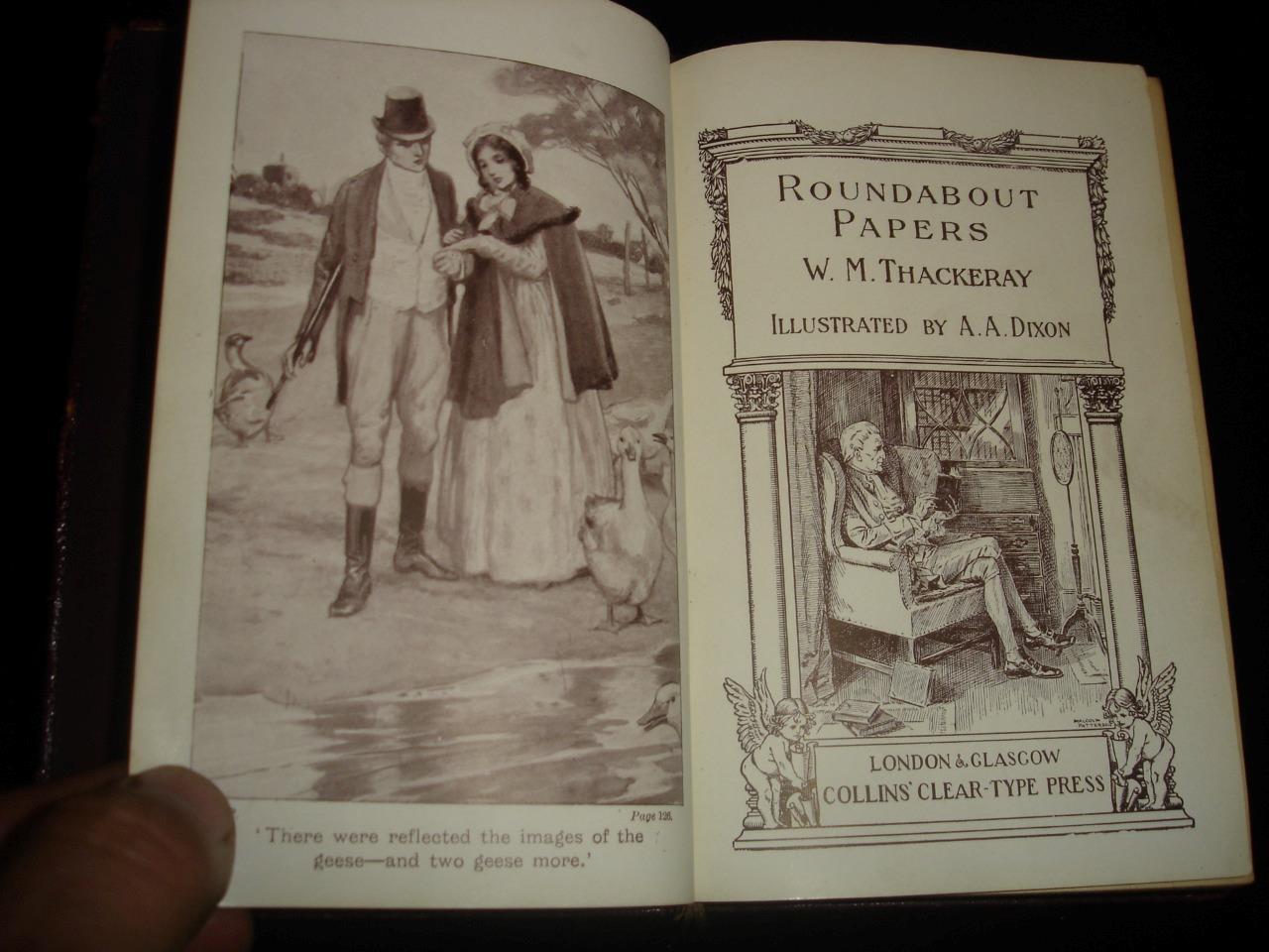 Roundabout Papers by W M Thackeray Collins pocket edition soft leather binding