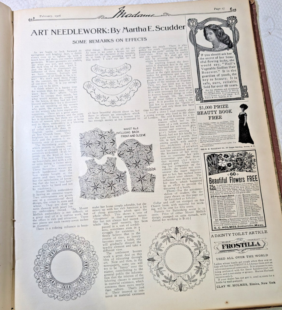 Antique Book Pages Random Lot, 20 ~ 1905 „Madame“ Vintage, Ephemera, Journals