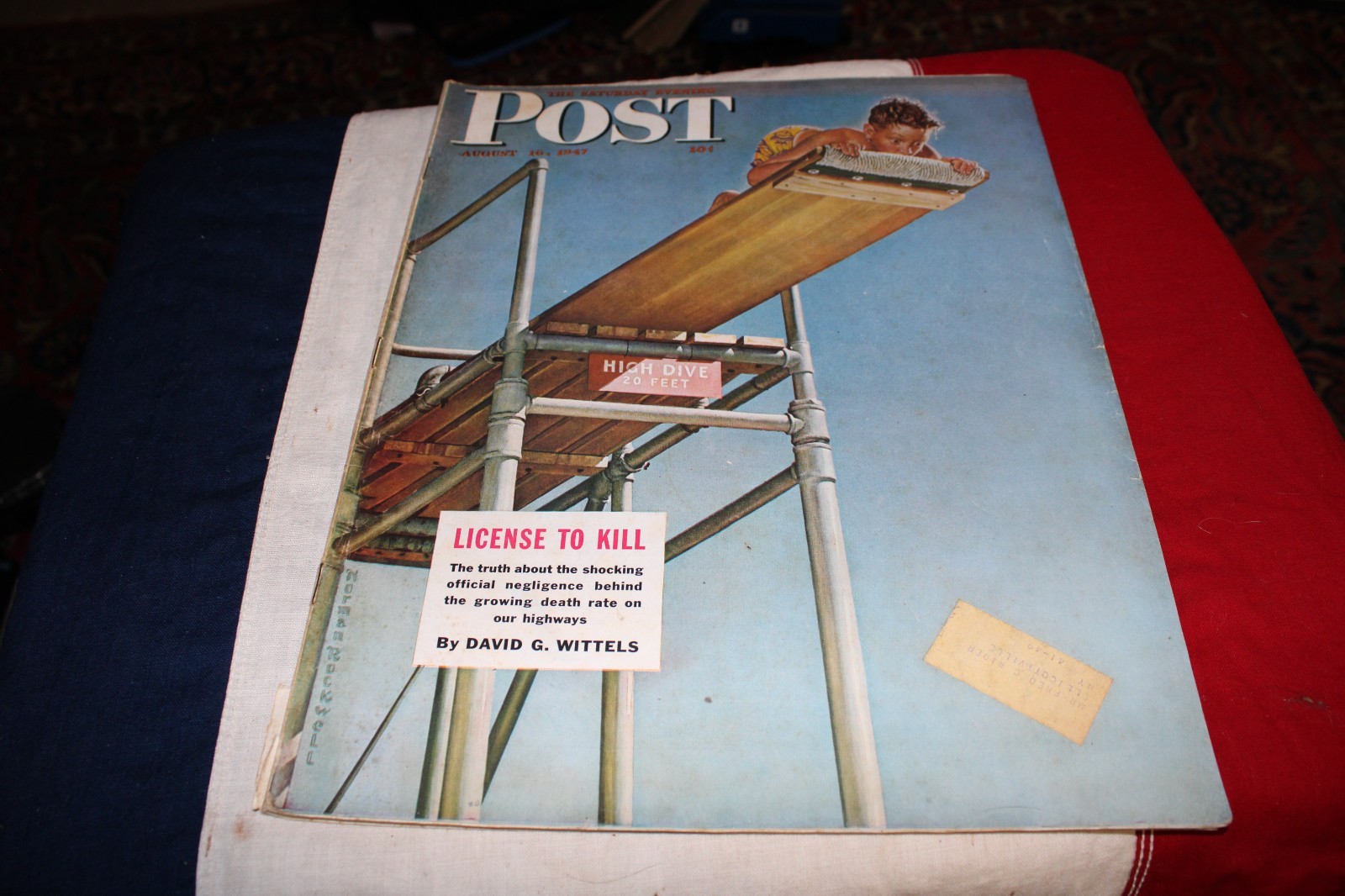 COMPLETE Saturday Evening Post August 16, 1947 Norman Rockwell High Dive