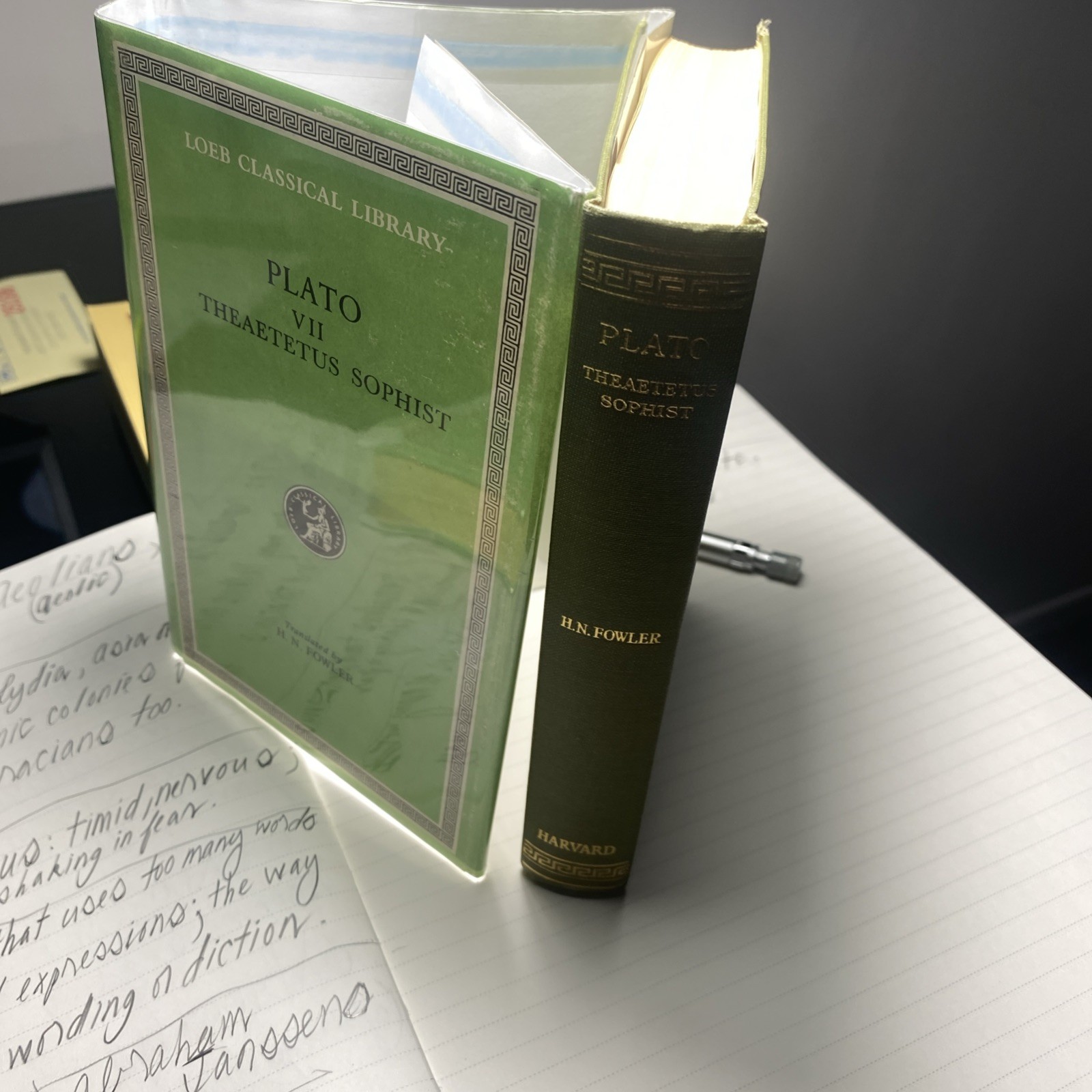 Loeb Classical Library, 10 copies: Plato, Aeschylus, Aristotle, and Demosthenes