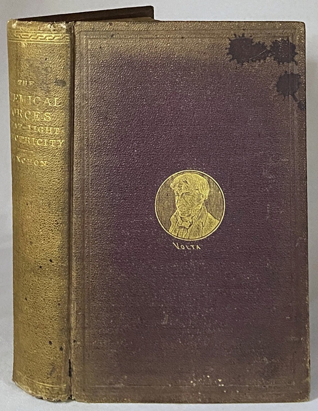 1870 THE CHEMICAL FORCES: HEAT-LIGHT-ELECTRICITY Chemistry PYNCHON Antique Book