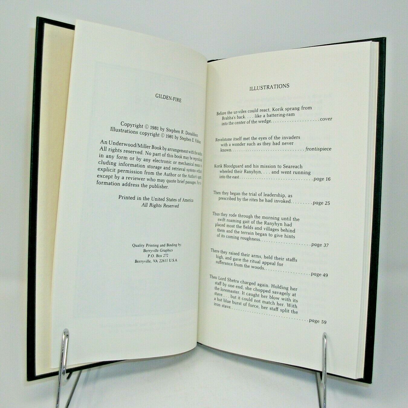 Gilden-Fire by Stephen R. Donaldson Illustrated by Stephen E. Fabian HC DJ 1981