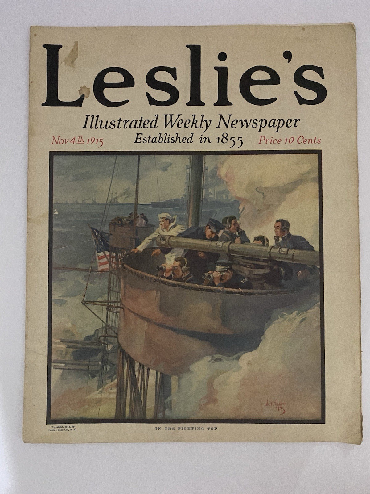 Lot of 7 Leslie’s Wk Illustrated NP 1915 WWI Era –Nov & Dec Iss–Historic Covers