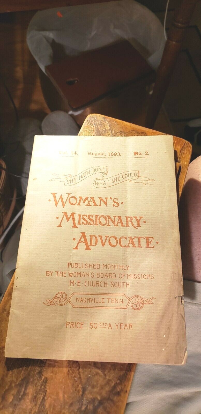 M E Church South Woman’s Missionary Advocate August 1893 Religion