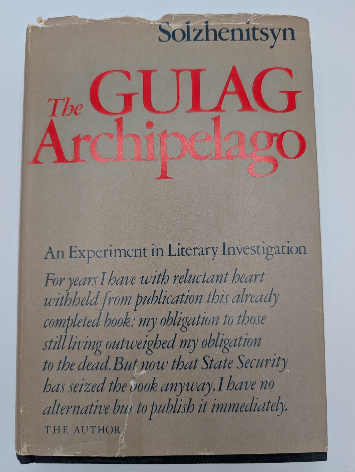 The Gulag Archipelago 1918-1956 Aleksandr Solzhenitsyn First 1st Edition HB DJ