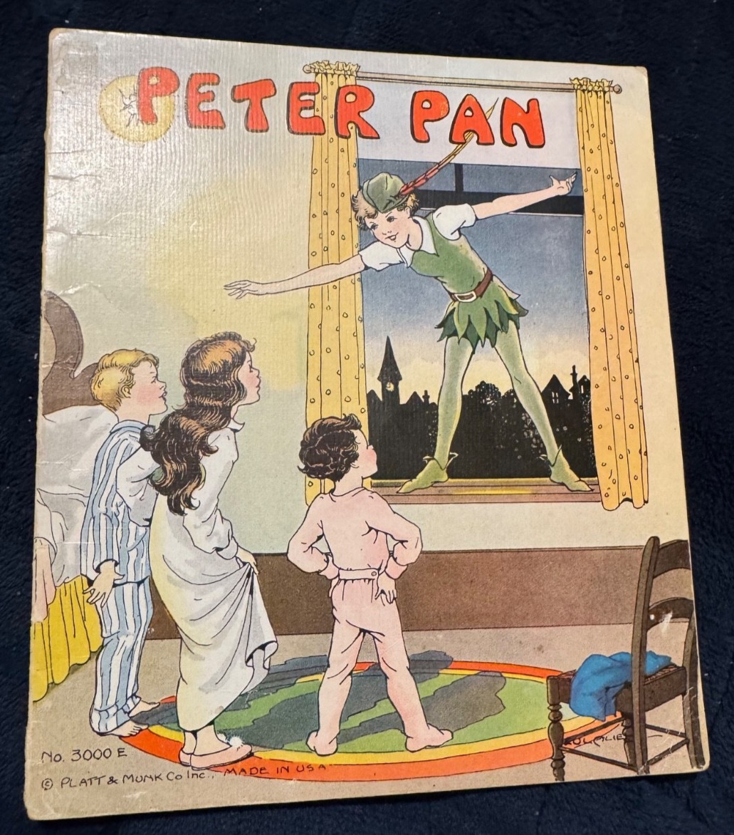 Peter Pan Book by Sir James Matthew Barrie 1934 Ill. Eulalie Banks, Platt & Munk