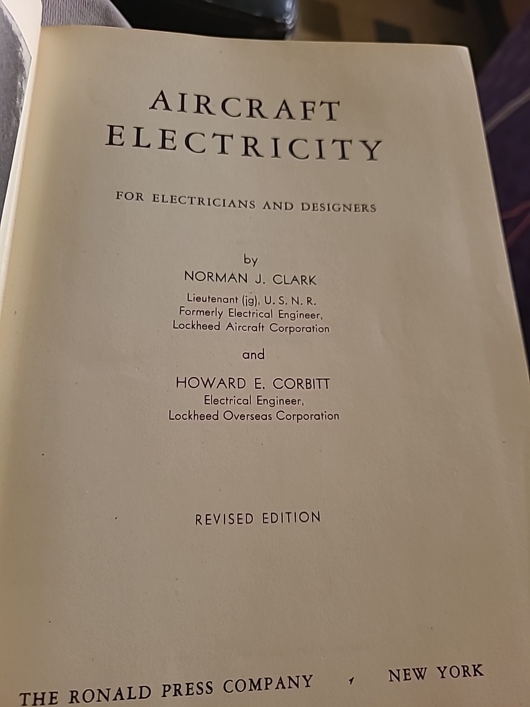 Rare 1942 Aircraft Electricity Revised Edition by Clark & Corbitt Book Ronald