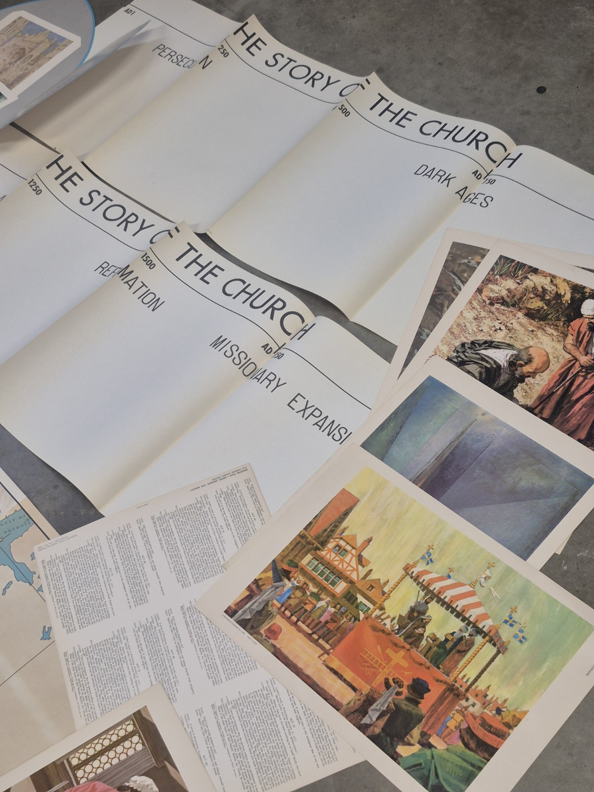 Vintage 1966 Methodist Class Teach Pack COMPLETE Set Maps Prints Record Sunday