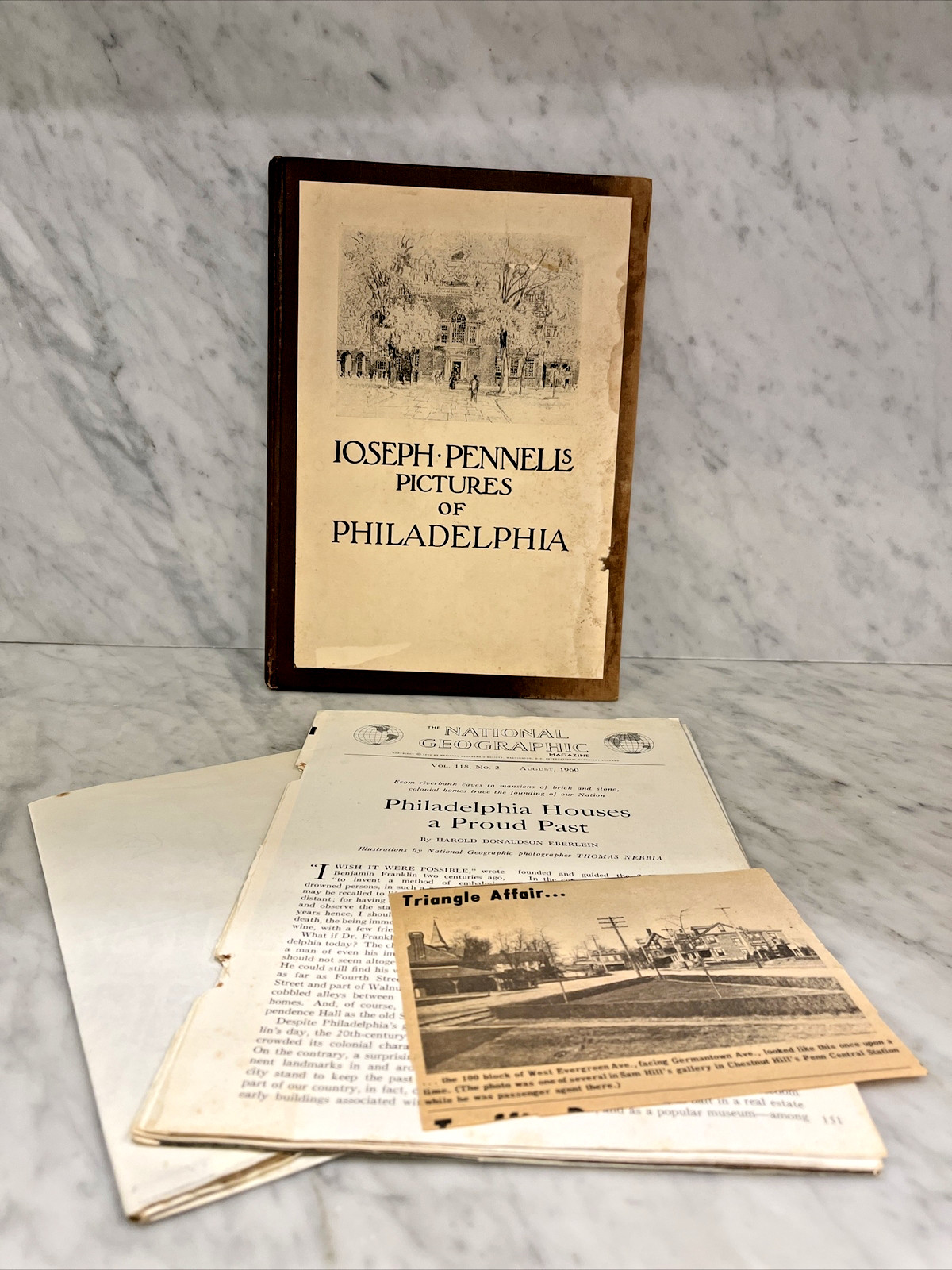 Joseph Pennell’s Pictures of Philadelphia & fascinating ephemera inside HC 1924
