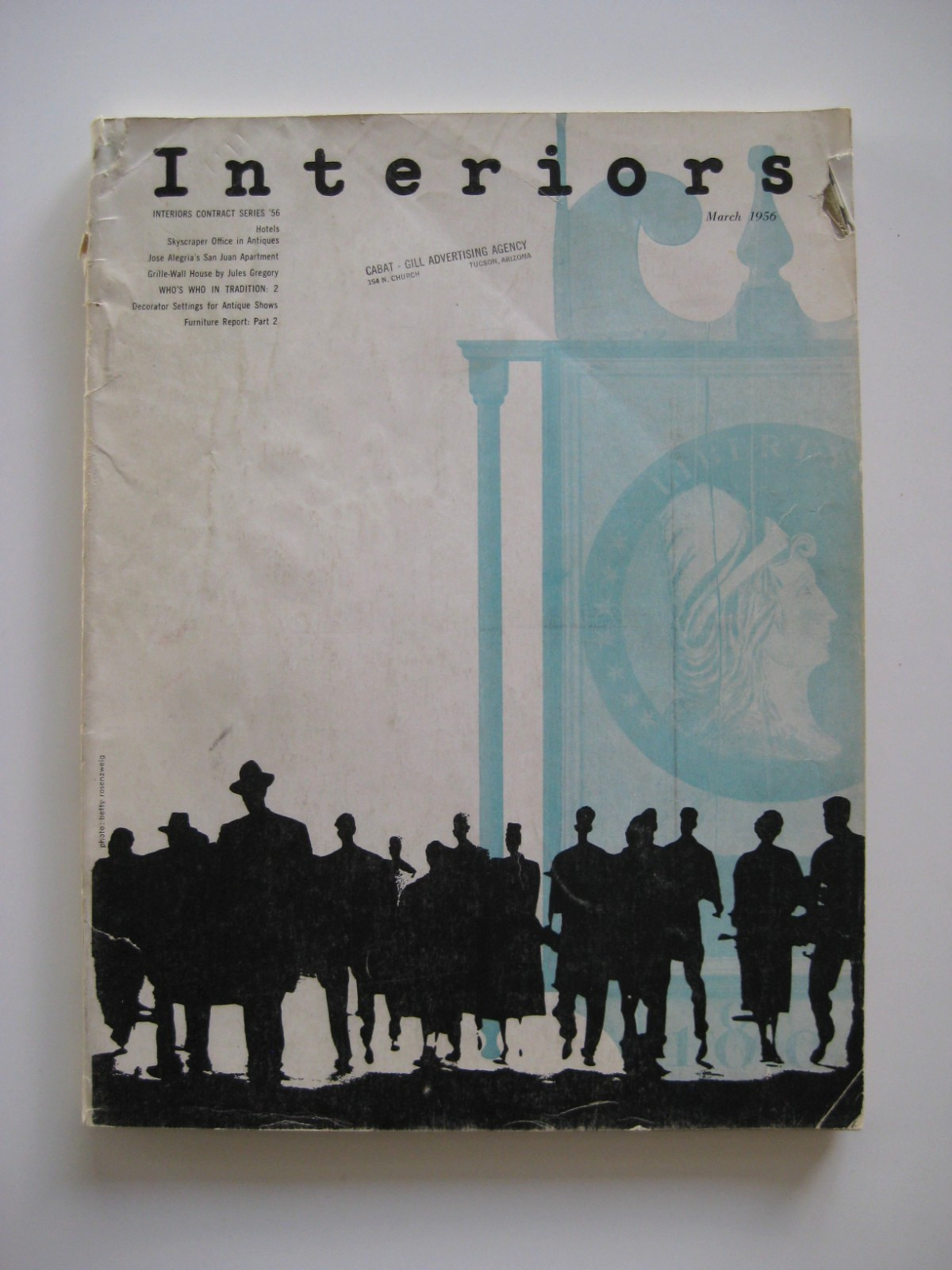 Vtg 1956 Interiors Magazine March Aldo Giurgla Cover Danish Mid Century Design