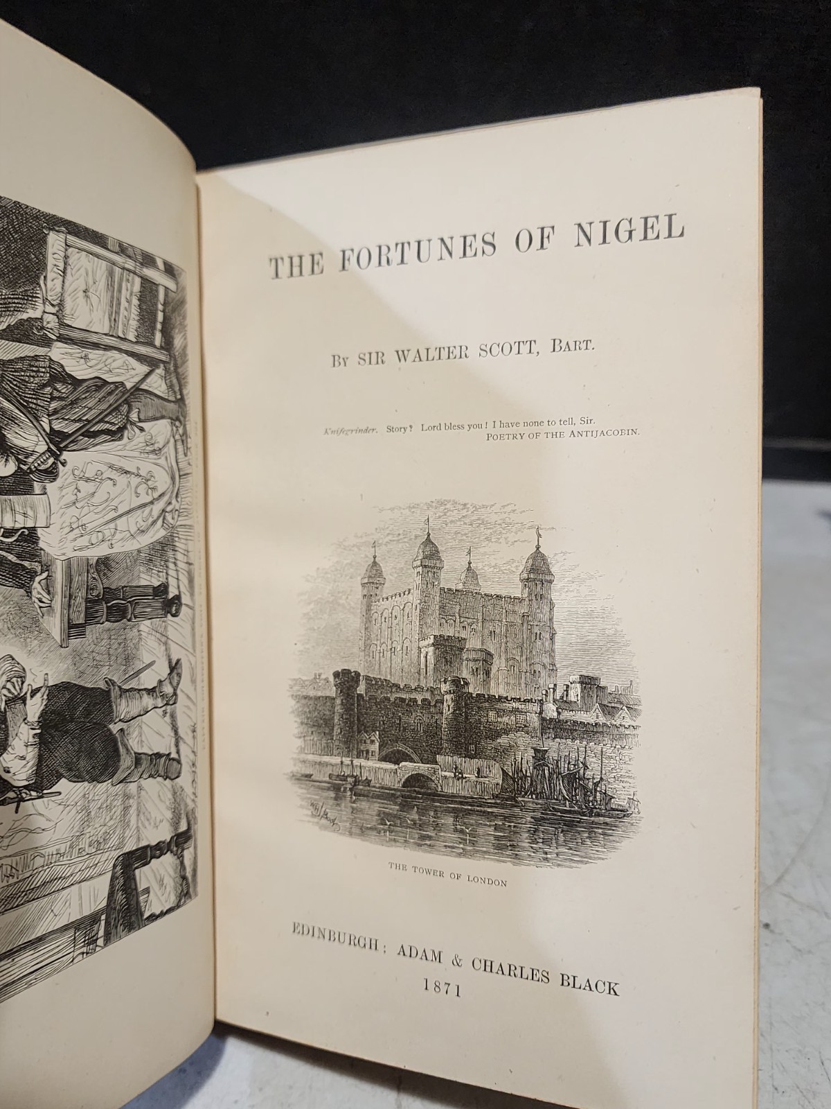 1871 Antique The Fortunes Of Nigel by Sir Walter Scott – WILTON HOUSE BOOKPLATE
